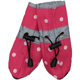 Fashion Pet Polka Dog Dog Rainboots Pink - Large