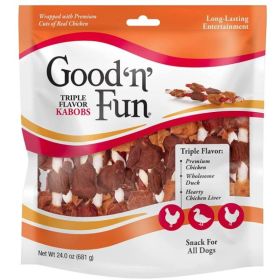 Healthy Hide Good'n' Fun Triple-Flavor Kabobs Chicken, Duck and Chicken Liver - 36 count