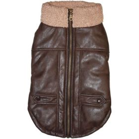 Fashion Pet Brown Bomber Dog Jacket - Medium