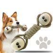 Durable Braided Rope Toy for Aggressive Chewers Bite Resistant Toothbrush with Tennis Ball Ends