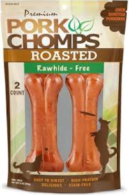 Pork Chomps Roasted Pressed Bones - 4.5" Bones - 2 Pack