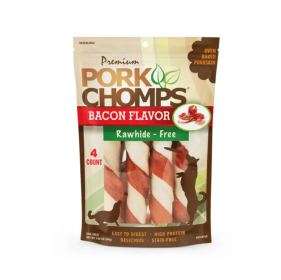 Pork Chomps Premium Pork Twistz - Bacon - Large - 4 Count