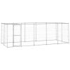 Outdoor Dog Kennel Galvanized Steel with Roof 130.2 ft²