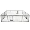 Dog Playpen 16 Panels Steel 31.5"x31.5" Black