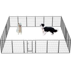 40in Outdoor Fence Heavy Duty Dog Pens 24 Panels Temporary Pet Playpen with Doors