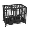 VEVOR 38 Inch Heavy Duty Dog Crate, Indestructible Dog Crate, 3-Door Heavy Duty Dog Kennel for Medium to Large Dogs with Lockable Wheels and Removable