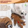 Puppy Heartbeat Stuffed Animal for Dog Anxiety 16.5" x 7.8" x 5.5", Brown Dog Heartbeat Toy, Plush Puppy Anxiety Relief Toy with Soft Cotton Padding,