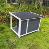 Outdoor Wooden Dog House Dog Kennel with Opening Hinged Roof for Easy Cleaning, Indoor Solid Wood Dog Cage