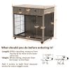 Dog Crate Furniture, Wooden Dog House, Decorative Dog Kennel with Drawer, Indoor Pet Crate End Table for Small Dog, Steel-Tube Dog Cage, Chew-Proof, G