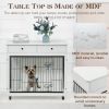 Dog Crate Furniture, Wooden Dog House, Decorative Dog Kennel with Drawer, Indoor Pet Crate End Table for Small Dog, Steel-Tube Dog Cage, Chew-Proof, W