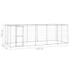 Outdoor Dog Kennel Galvanized Steel with Roof 130.2 ft²