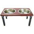 Spot Posture Pro Double Diner - Stainless Steel & Cherry Wood - 2 Quart (8"-12" Adjustable Height)