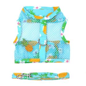 Cool Mesh Dog Harness with Leash (Option: Pineapple LuauX-Small)