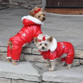 Red Ruffin It Dog Snow Suit Harness (Option: X-SMALL)