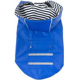 Slicker Raincoat with Striped Lining (Option: Cobalt BlueX-Small)