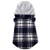 Weekender Dog Sweatshirt Hoodie Black & White Plaid Flannel