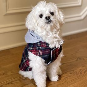 Weekender Dog Sweatshirt Hoodie - Pink & White Plaid (Option: Red and Black Plaid Flannel    X-SMALL)